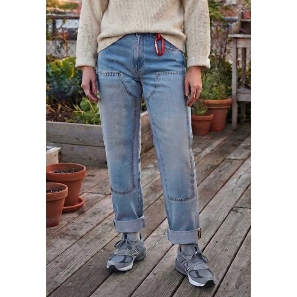 Altar'd State Light Wash Double Knee Utility Straight Leg Jeans 28/7 DJ24470FT46